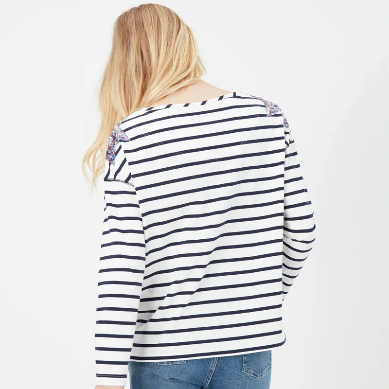 Joules Marina Dropped Shoulder Jersey Top - Sequin Star Embroidery-2